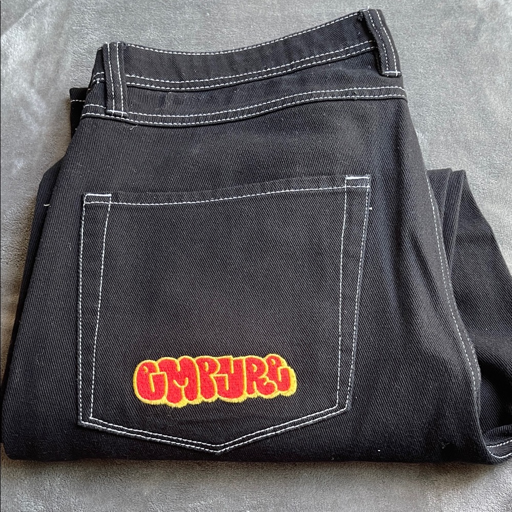 Empyre Black Pants with White Stitching